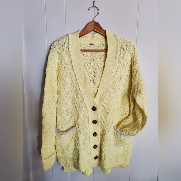 NWT Free People Montana Cable Cardi - Picture 2 of 11